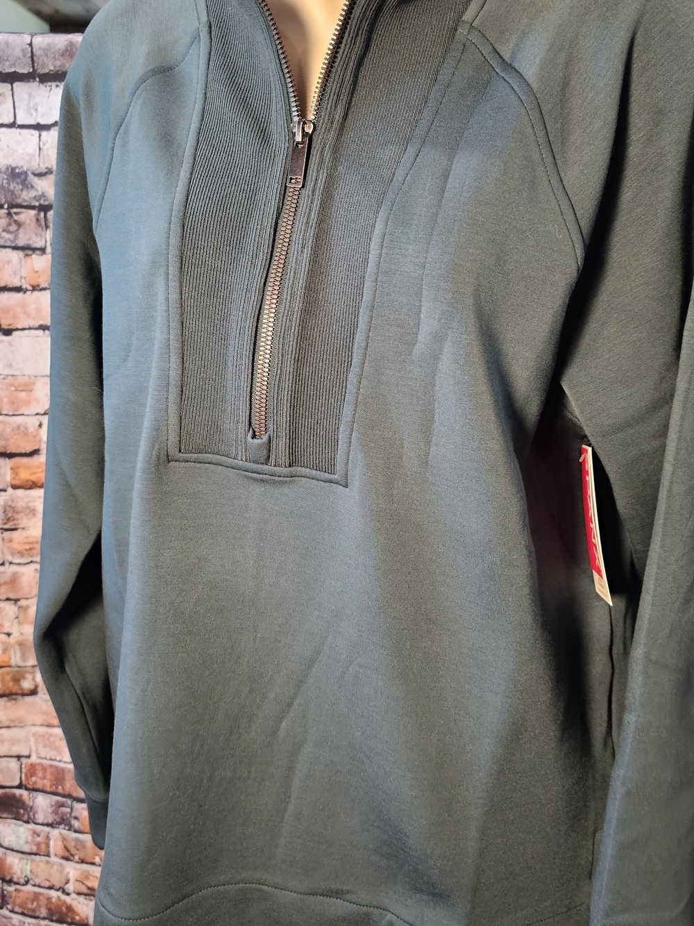SPANX AirEssentials Brushed Half Zip Tunic Emerald Green Small NWT Ultra Soft